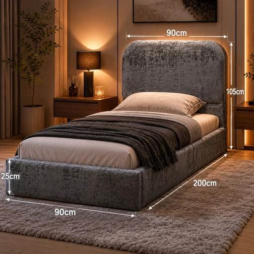 تخت خواب چوبی یک نفره مدل تدی سایز 200*90