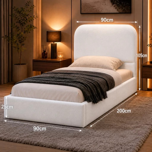 تخت خواب چوبی یک نفره مدل تدی سایز 200*90